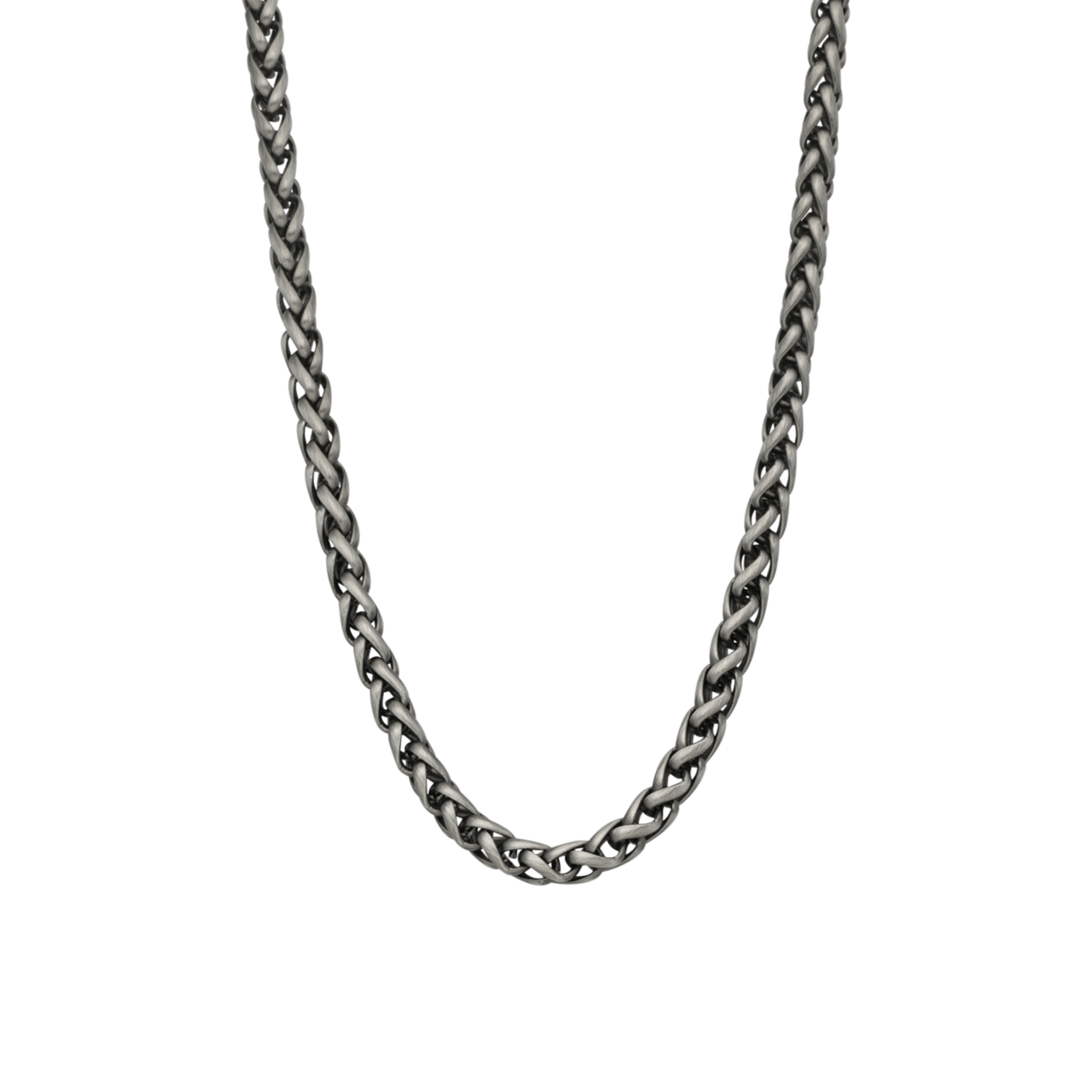 Gerecycled stainless steel herenketting spiga antique finish