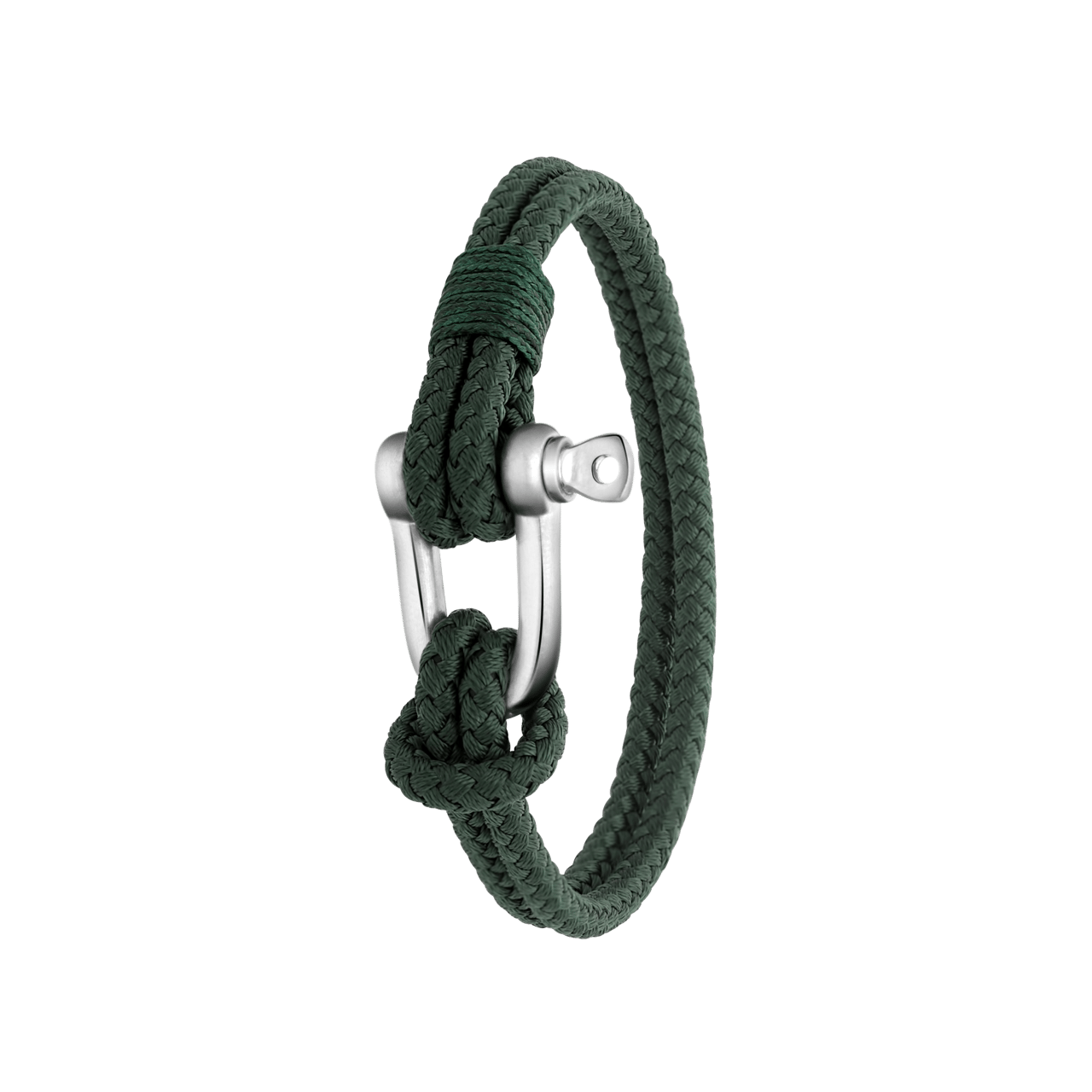 Stalen herenarmband harpsluiting donkergroen