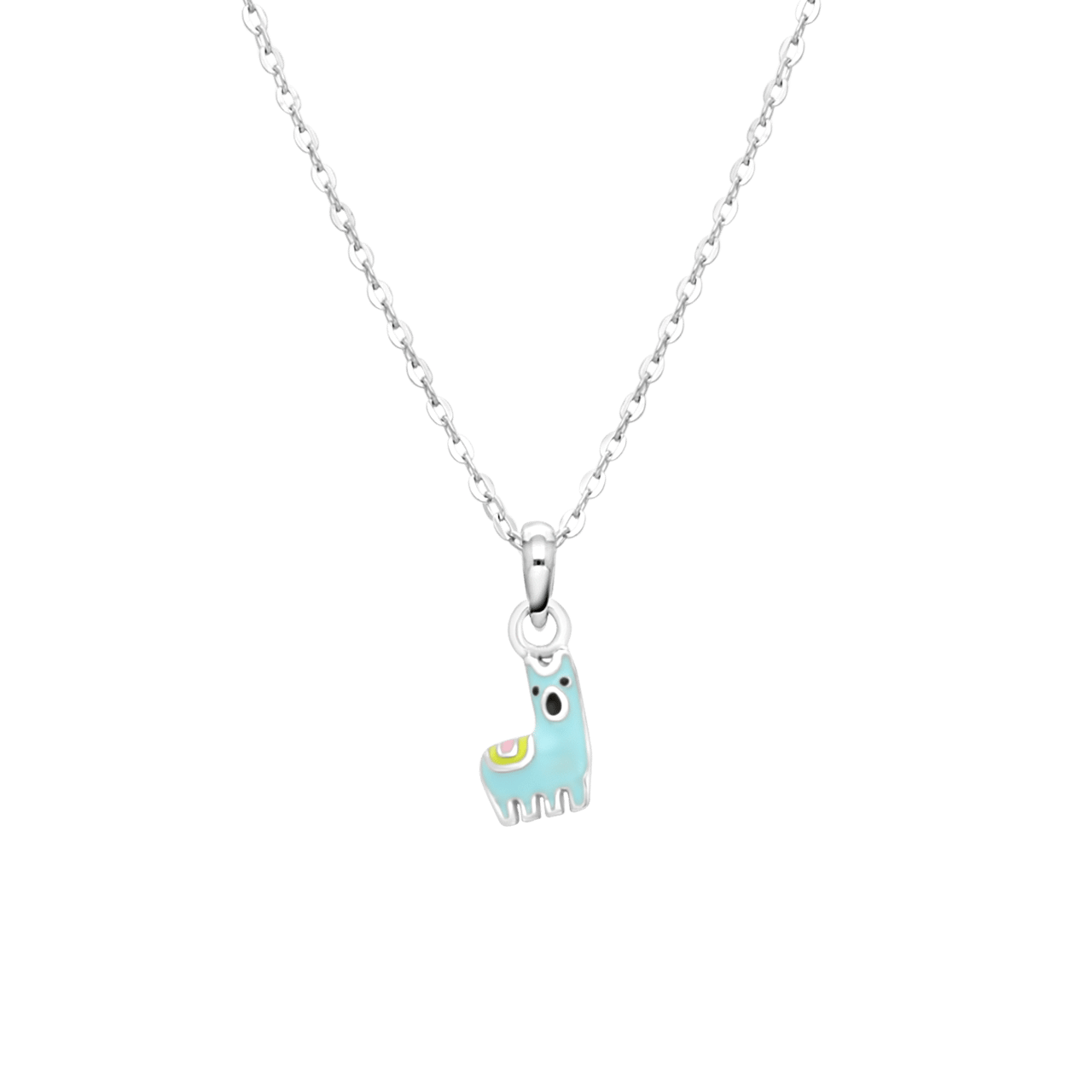 Zilveren ketting met hanger enamel alpaca