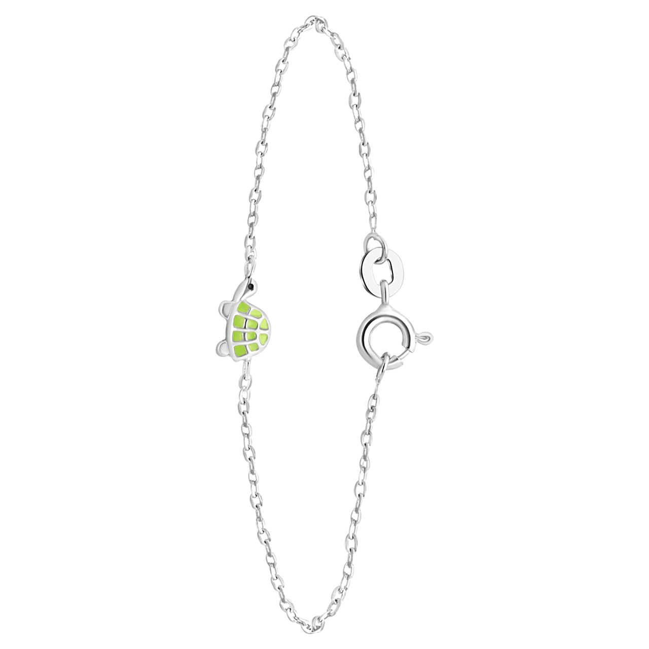 Zilveren armband enamel schildpad