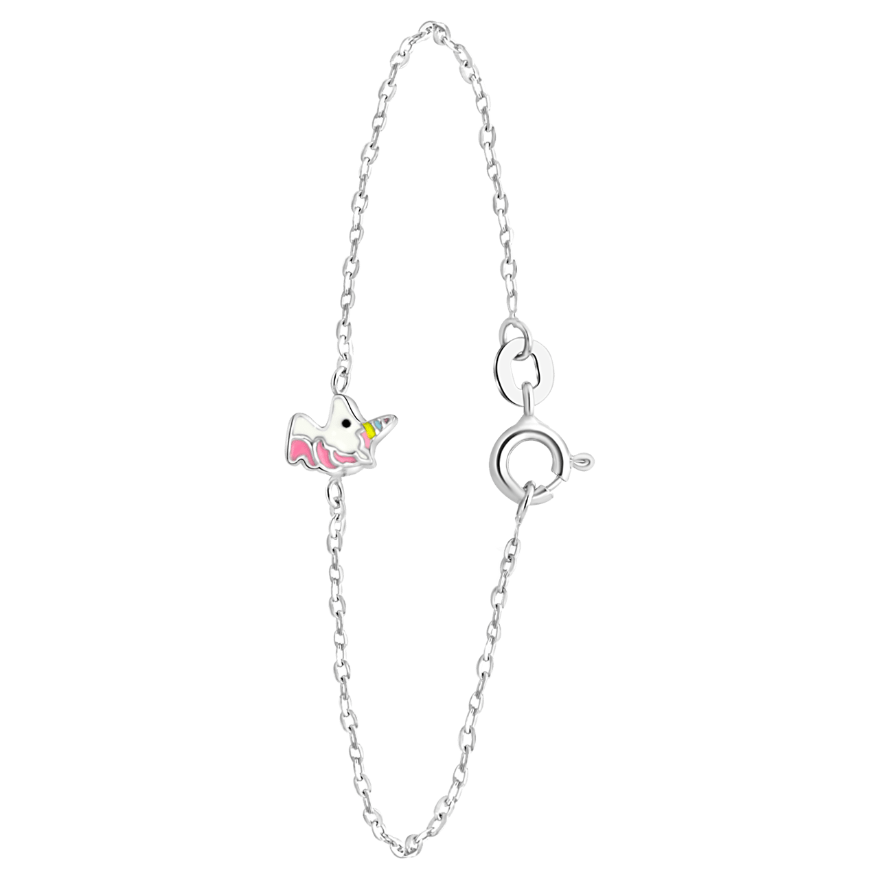 Armband, 925 Silber, Emaille, Einhorn
