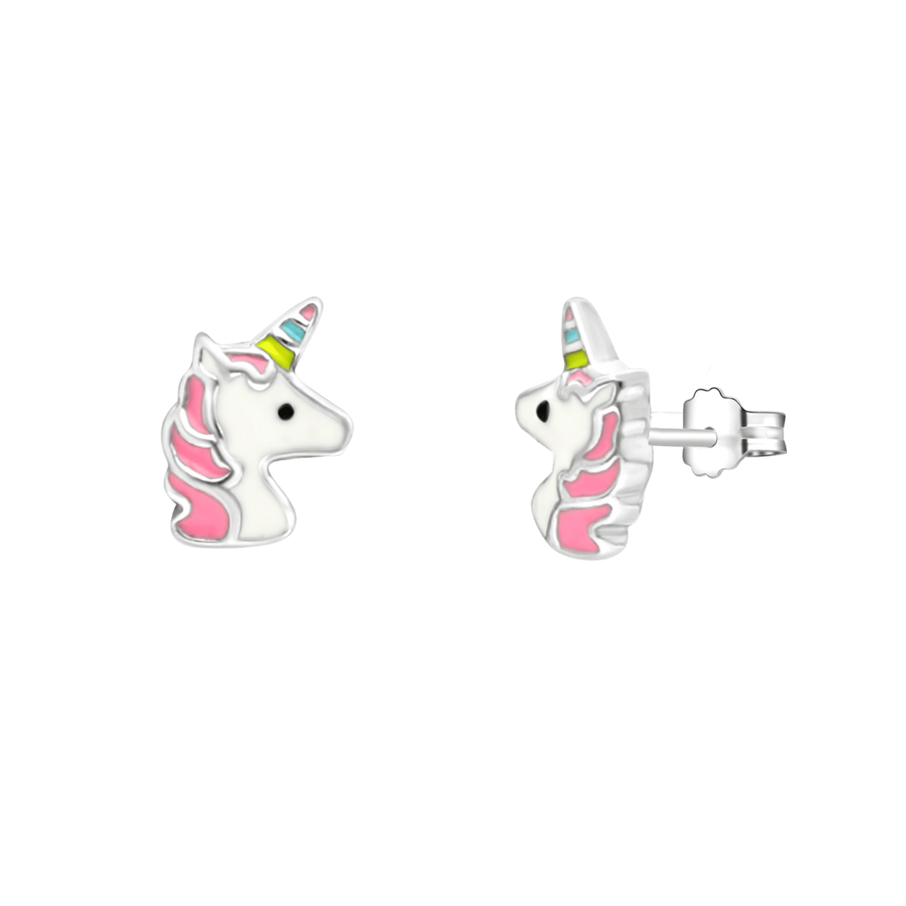 Ohrstecker, 925 Silber, Emaille, Einhorn