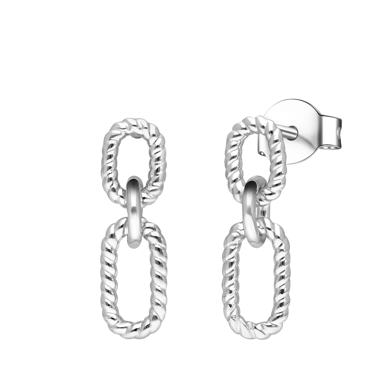Ohrstecker, 925 Silber, mit Anhänger, Twisted