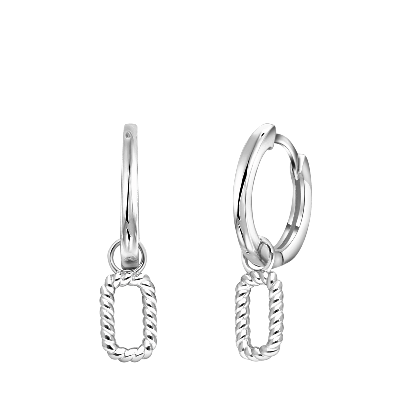 Ohrringe, 925 Silber, mit Anhänger, Twisted