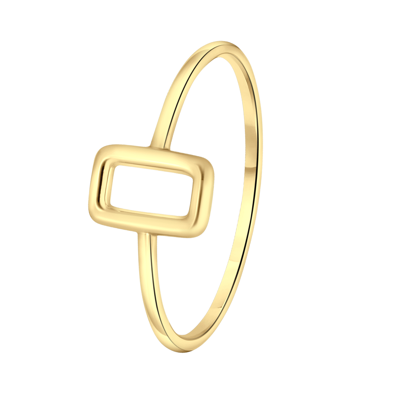 Ring, 925 Silber, vergoldet, Rechteck