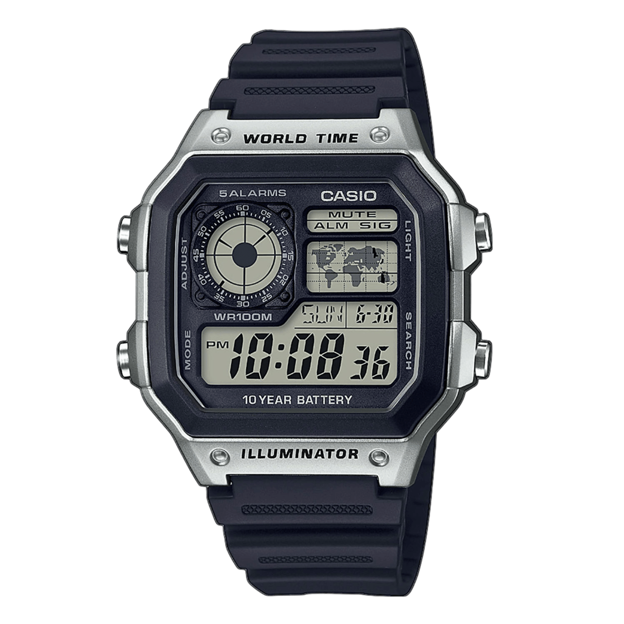 Casio Digitaal Heren Horloge Zwart AE-1200WH-1CVEF