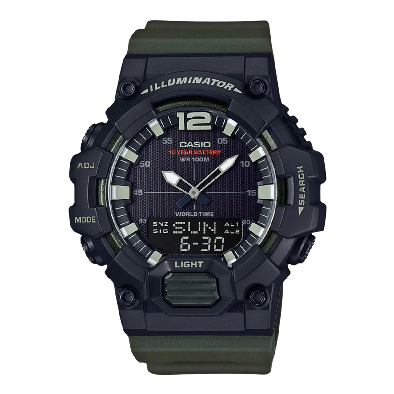 Casio Analoog en digitaal Heren Horloge Zwart HDC-700-3AVEF