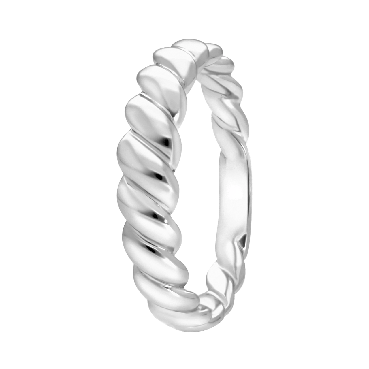 Zilveren ring croissant