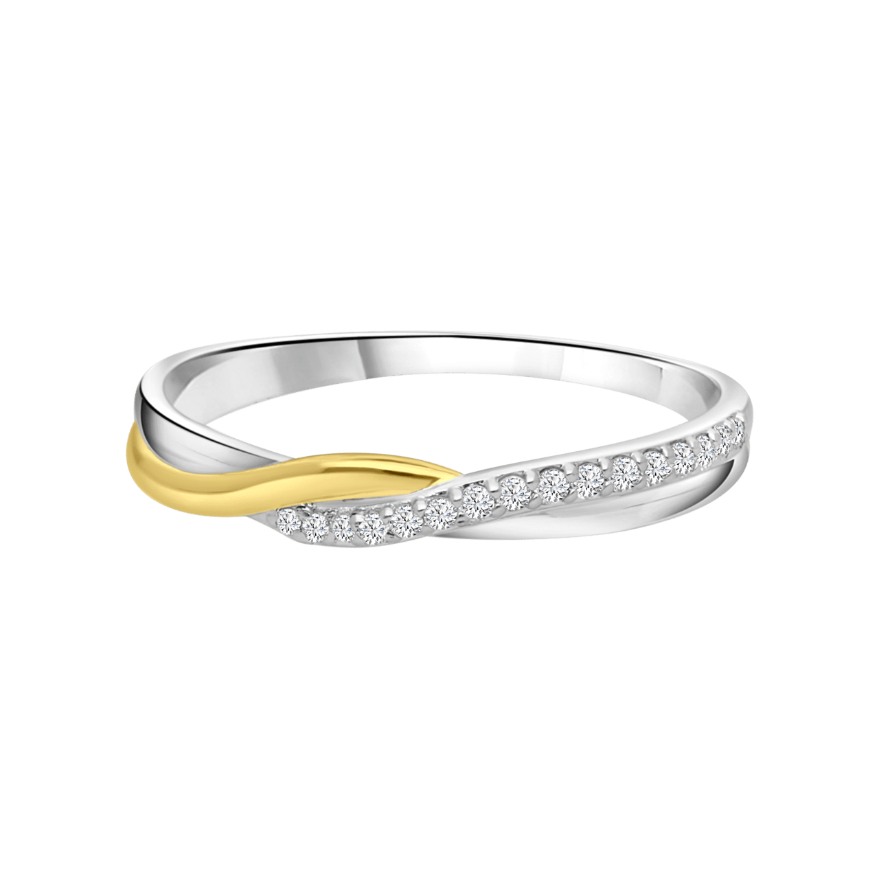 Zilveren ring golf met zirkonia