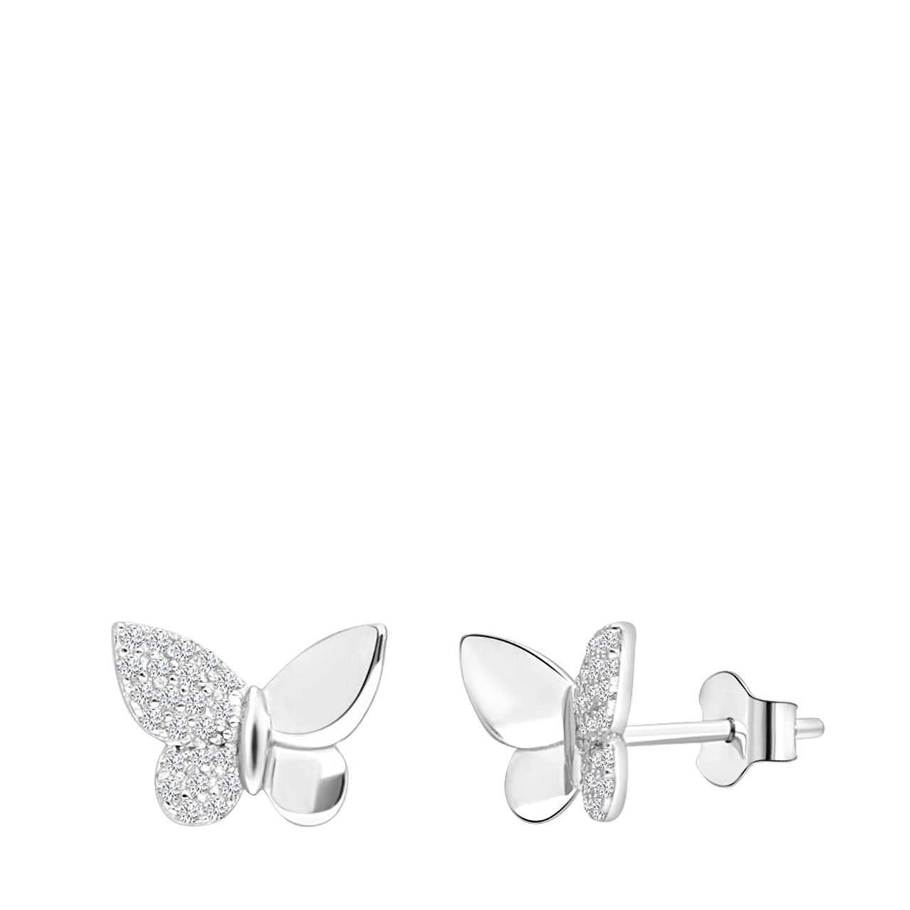 Ohrstecker, 925 Silber, Schmetterling, Zirkonia