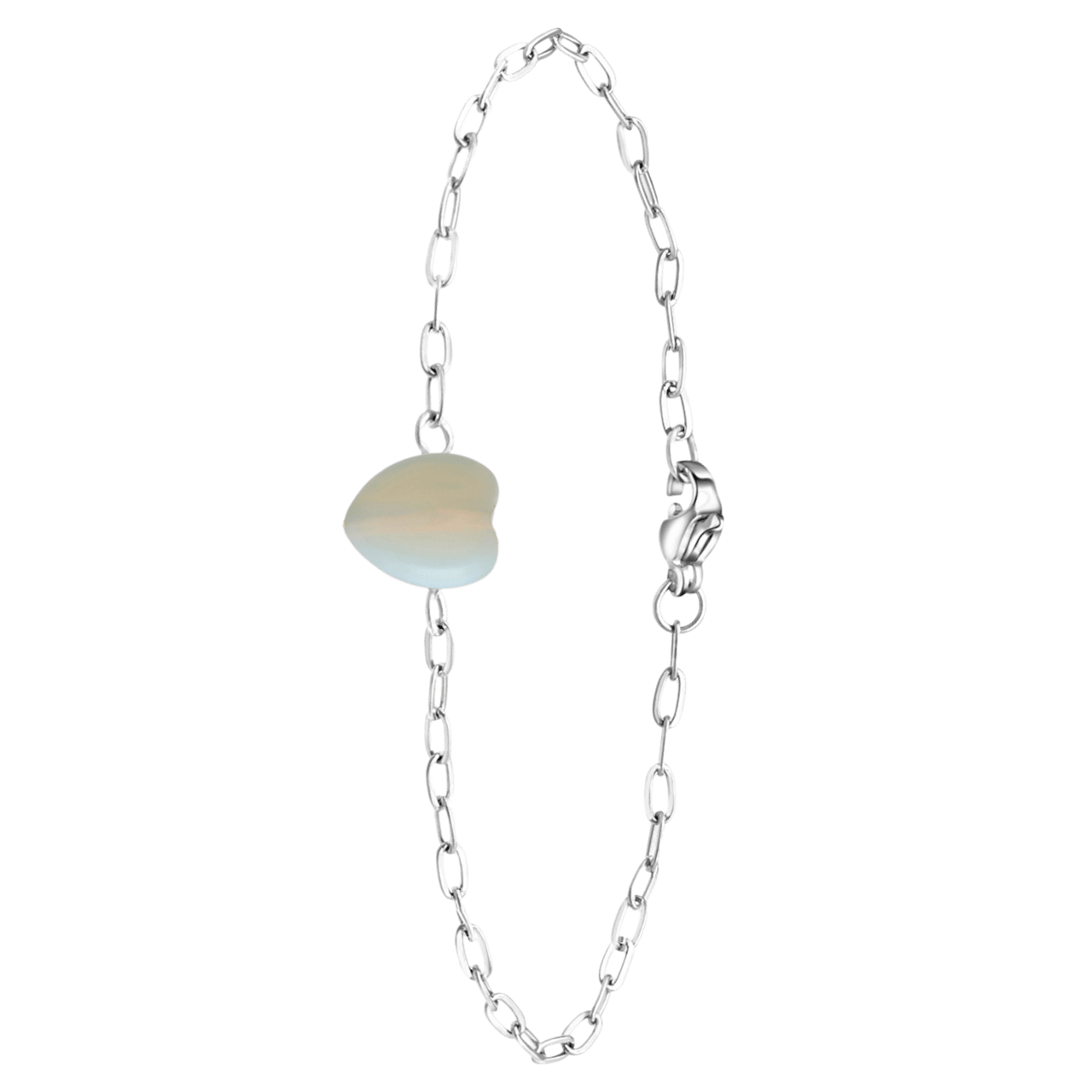 Stalen armband met hart maansteen