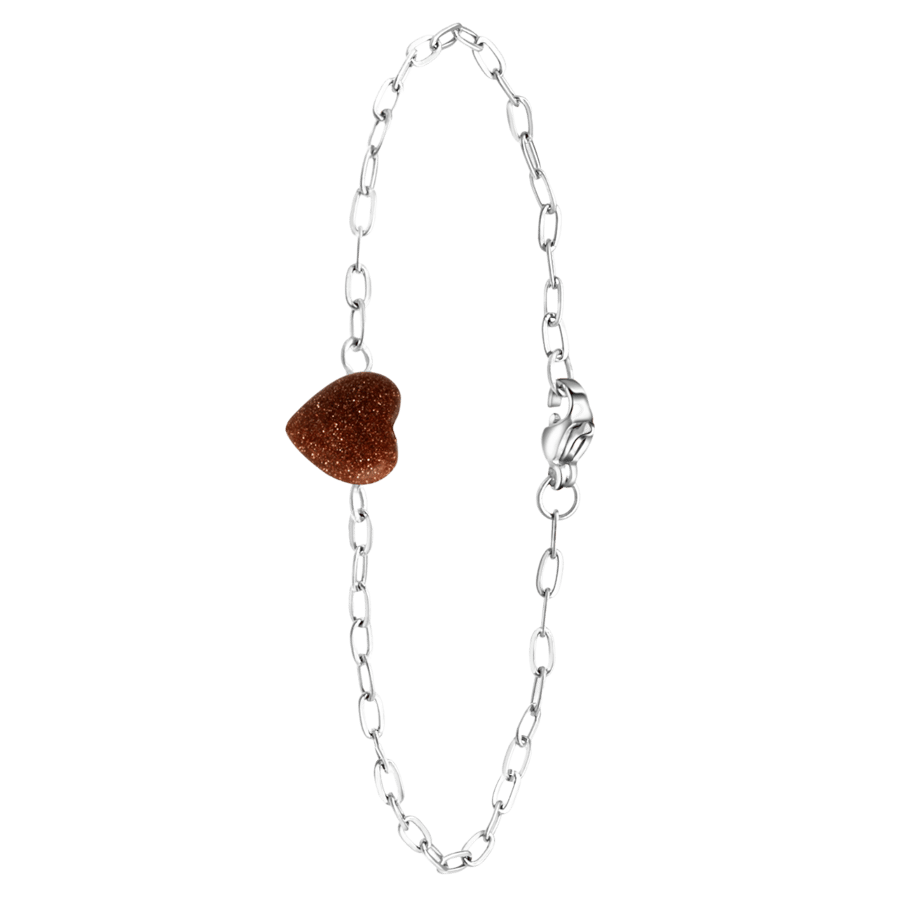 Stalen armband met hart zonnesteen