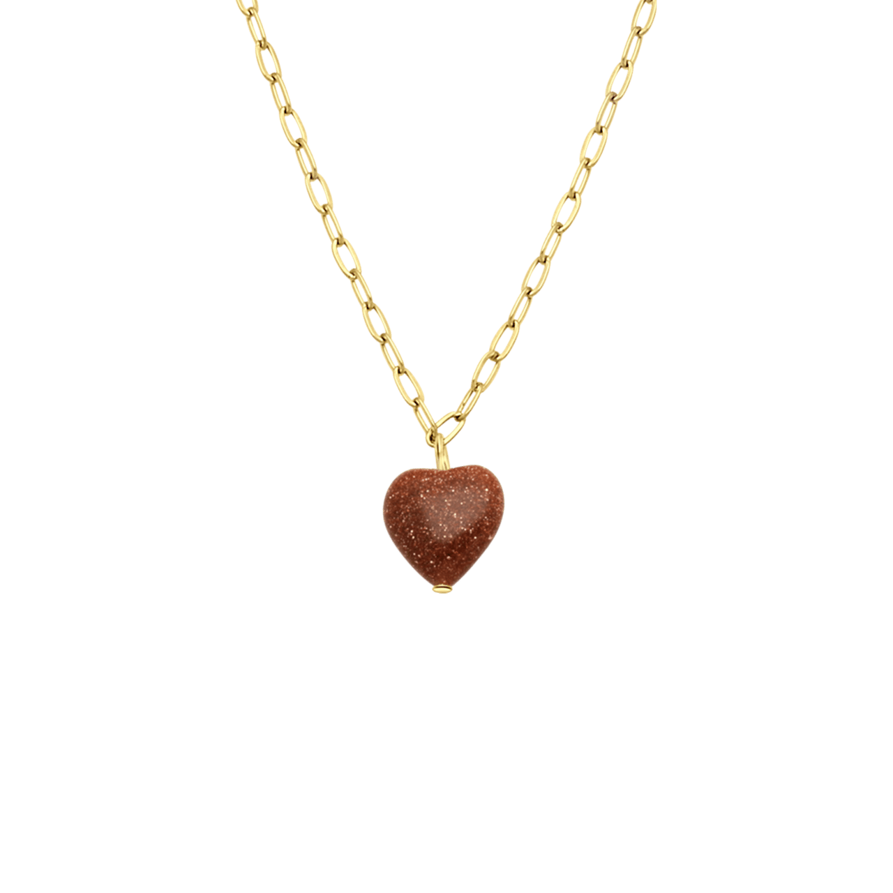 Stainless steel goldplated ketting met hanger bloem met zonnesteen voor dames