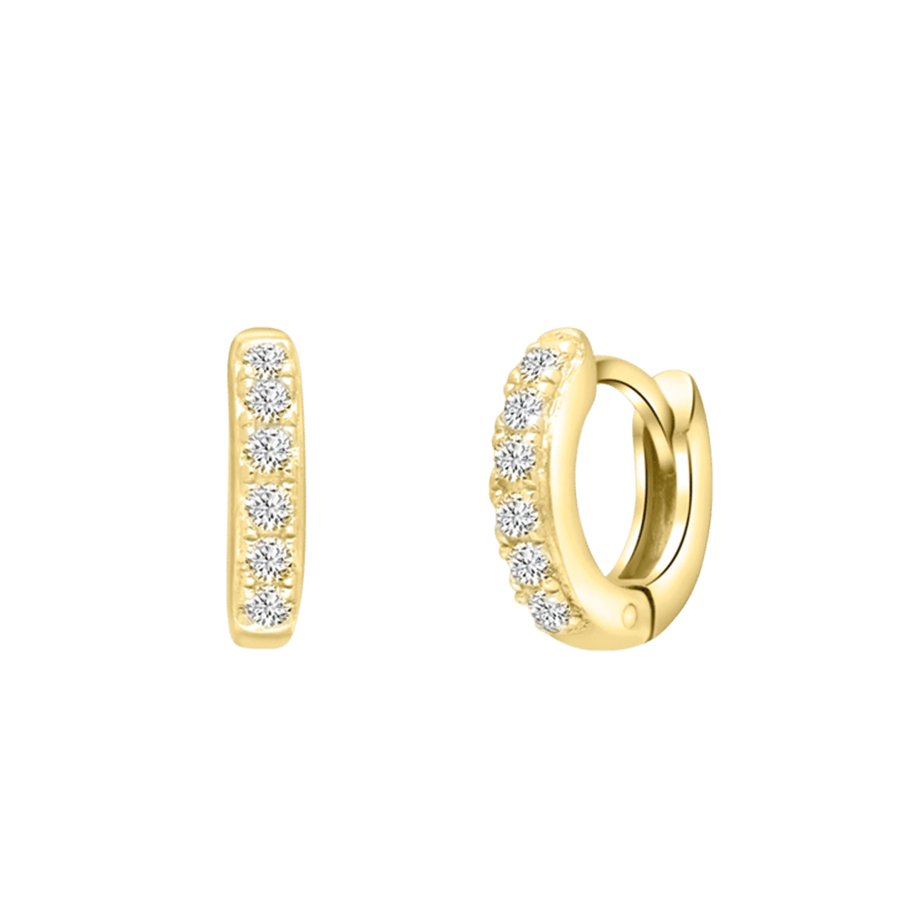 Ohrringe, 925 Silber, vergoldet, Zirkonia