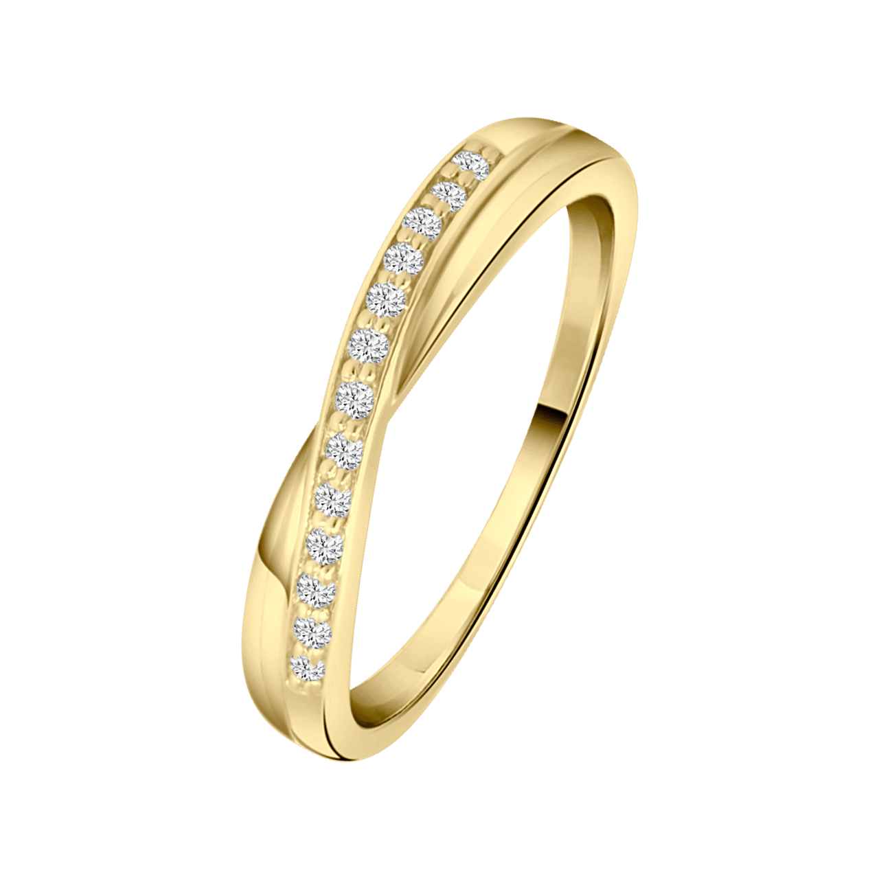 Ring, 925 Silber, vergoldet, mit Zirkonia