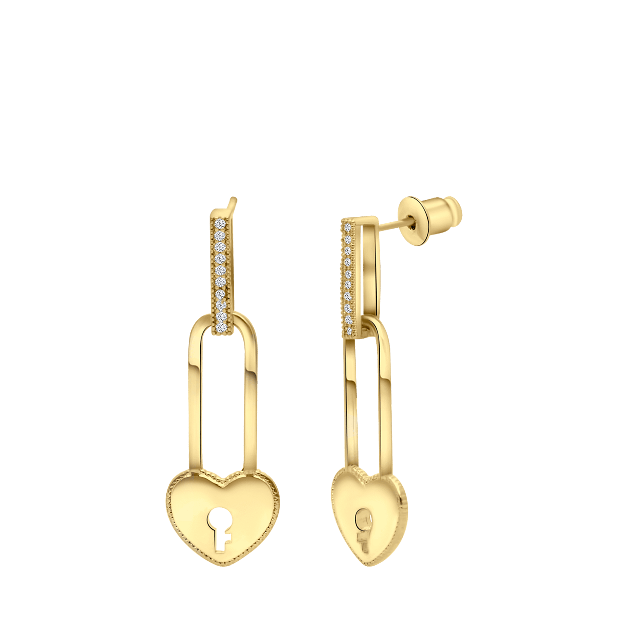 Goldfarbene Bijoux-Ohrringe mit Herz