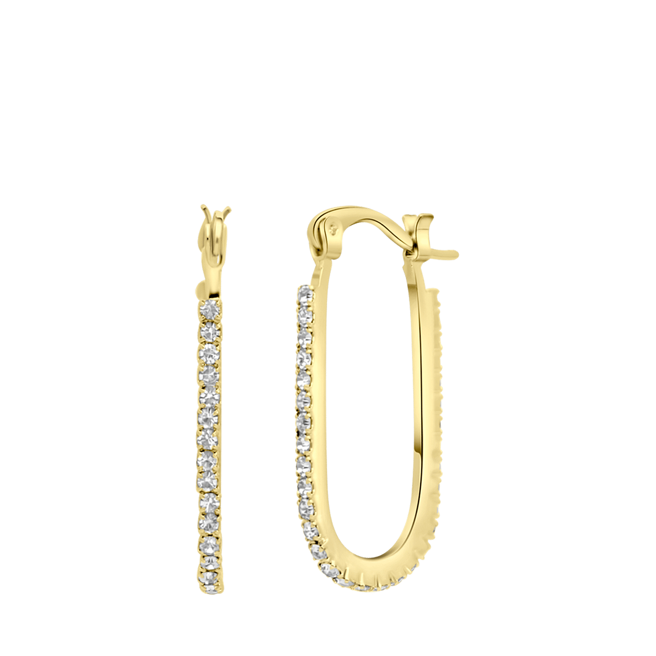 Goudkleurige bijoux oorbellen met steentjes