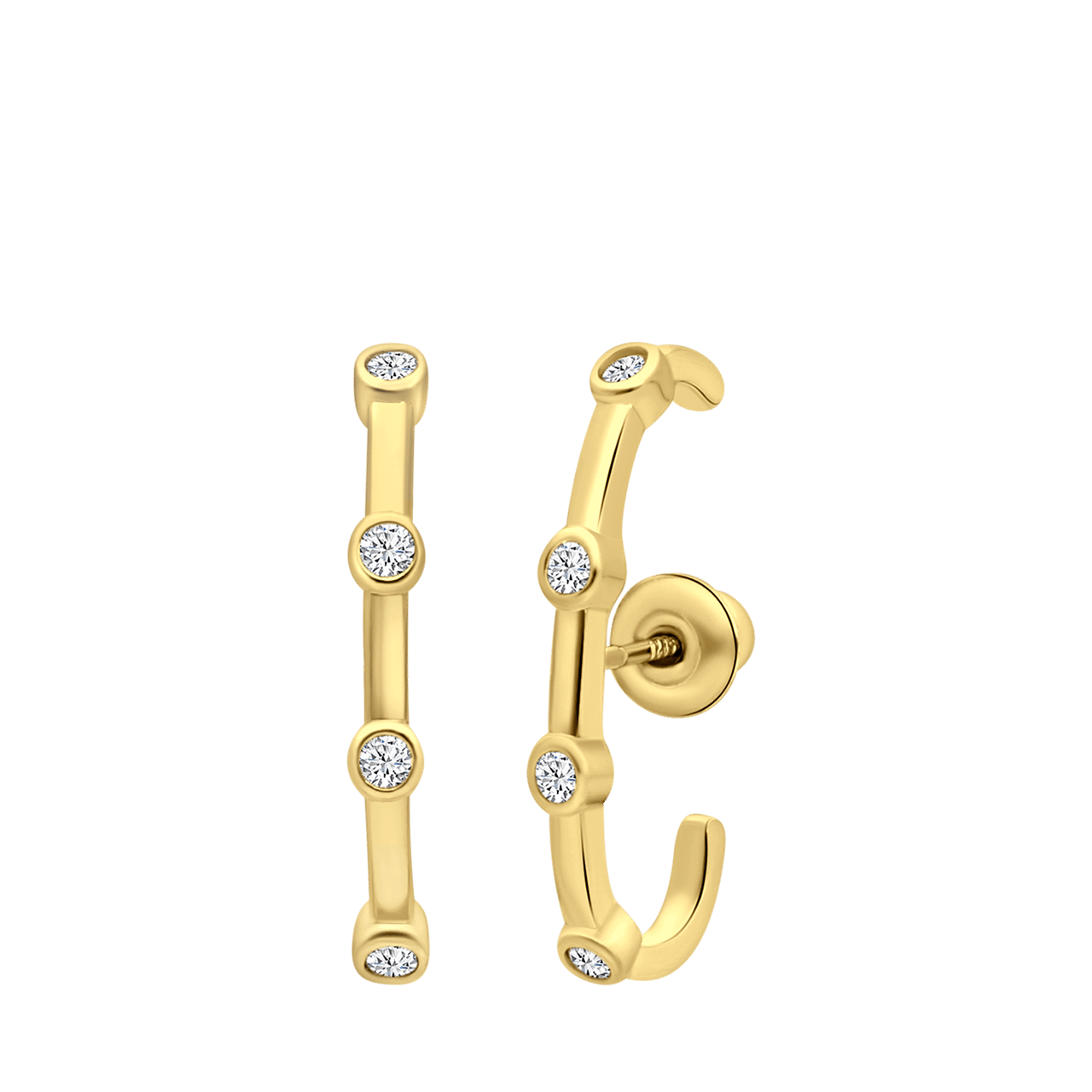 Goudkleurige bijoux oorbellen suspenders