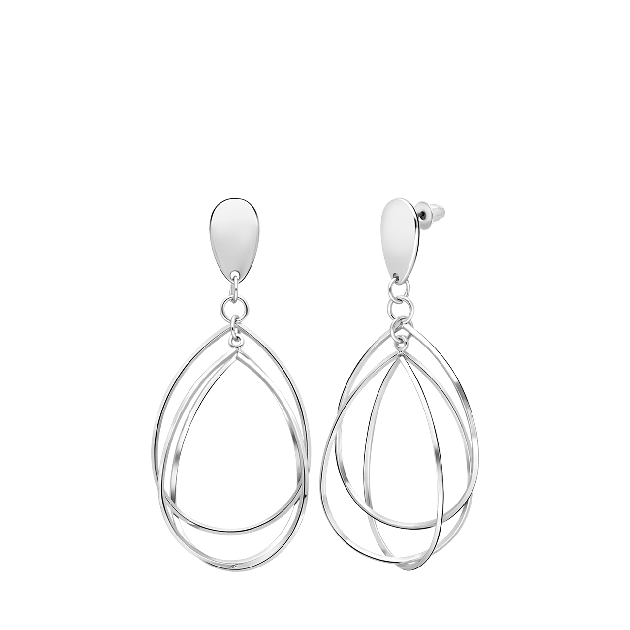 Zilverkleurige bijoux oorbellen ovaal