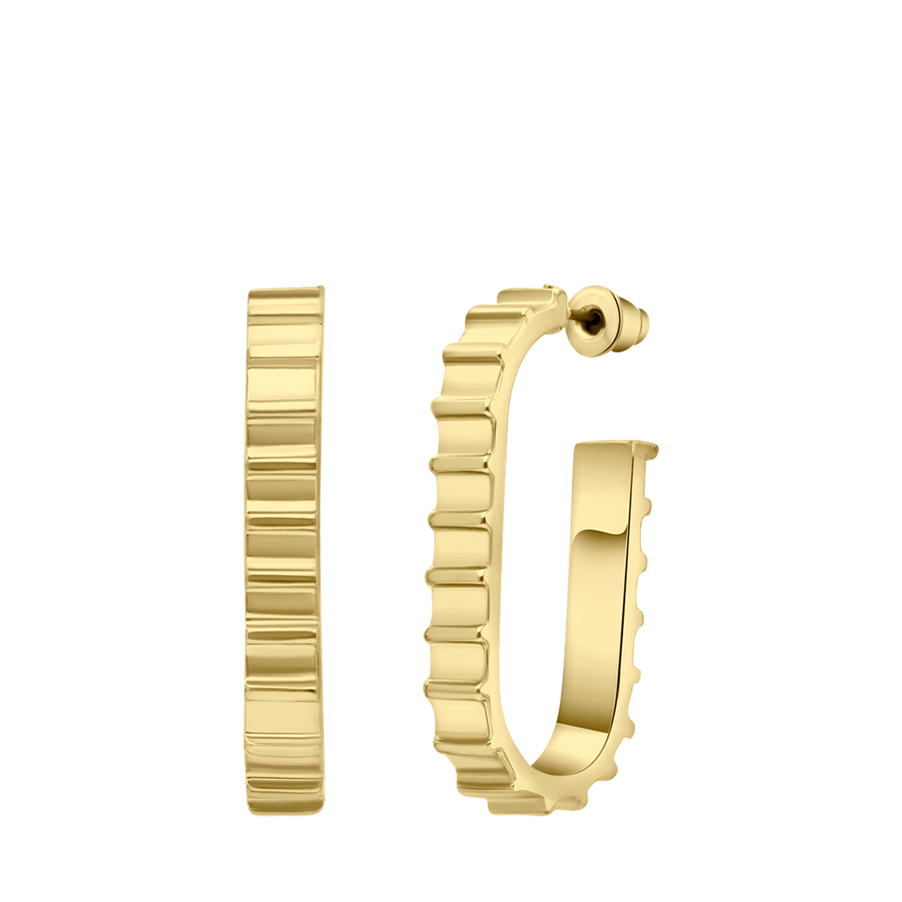 Goldfarbene Bijoux-Ohrringe, rechteckig