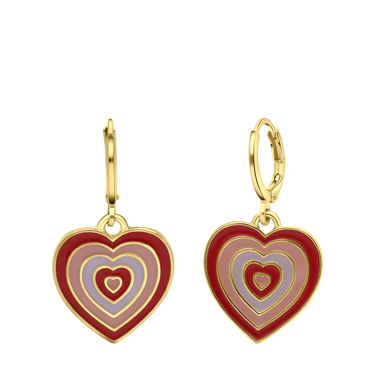 Goldfarbene Bijoux-Ohrringe mit Herz