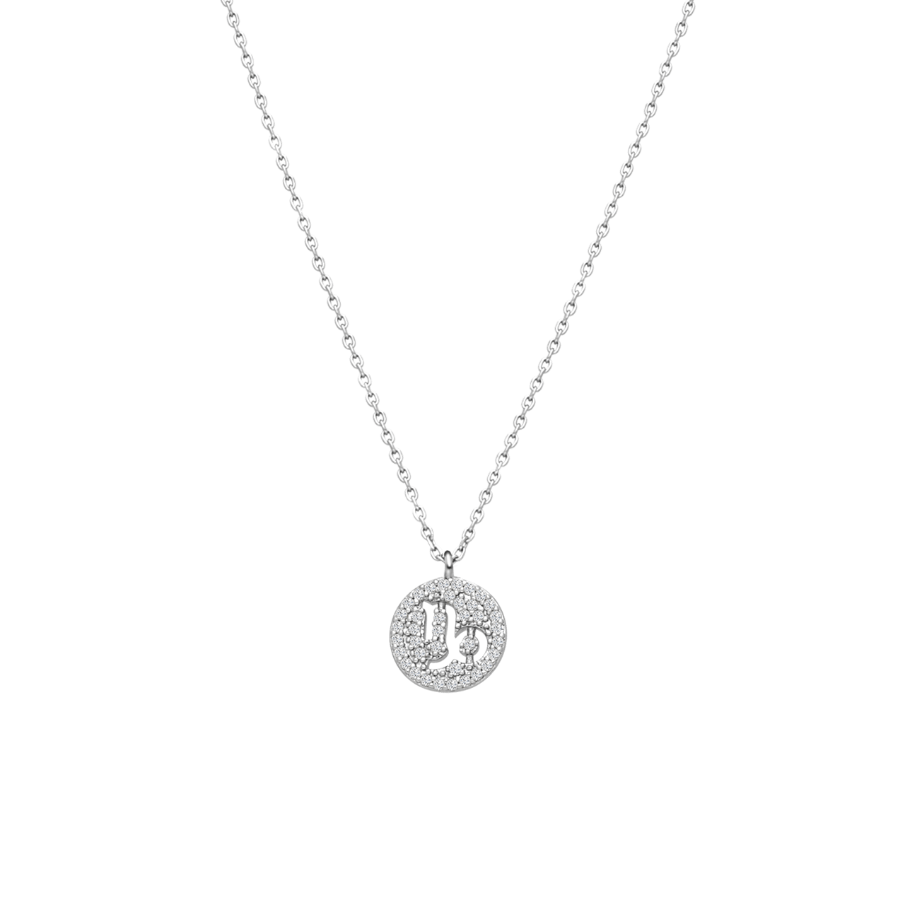 Bijoux zilverkleurige ketting met hanger sterrenbeeld Steenbok voor dames