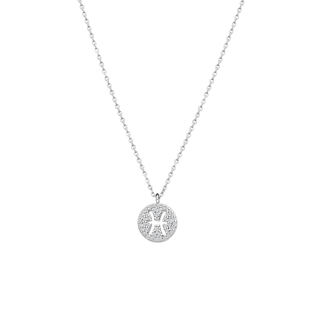 Zilverkleurige bijoux ketting vis