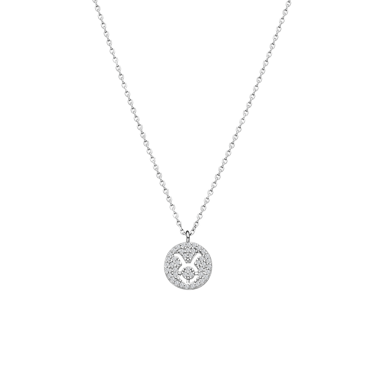 Bijoux zilverkleurige ketting met hanger sterrenbeeld Stier voor dames