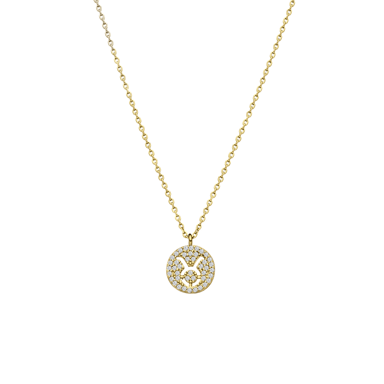 Bijoux goudkleurige ketting met hanger sterrenbeeld Stier voor dames