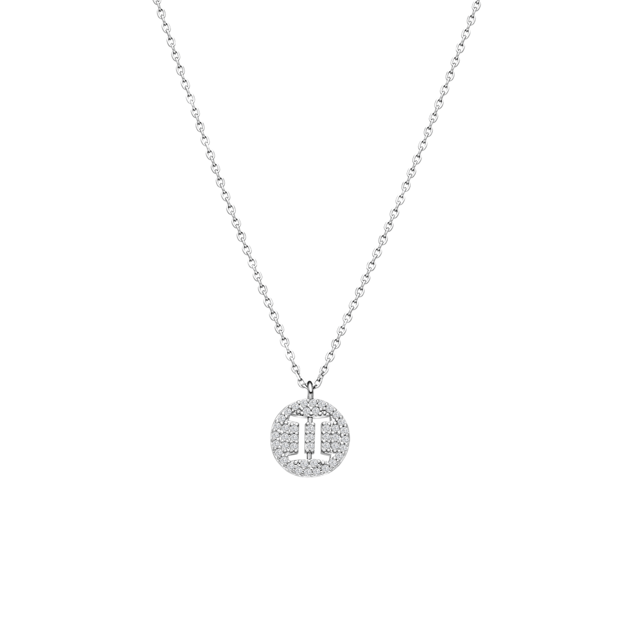 Zilverkleurige bijoux ketting tweeling