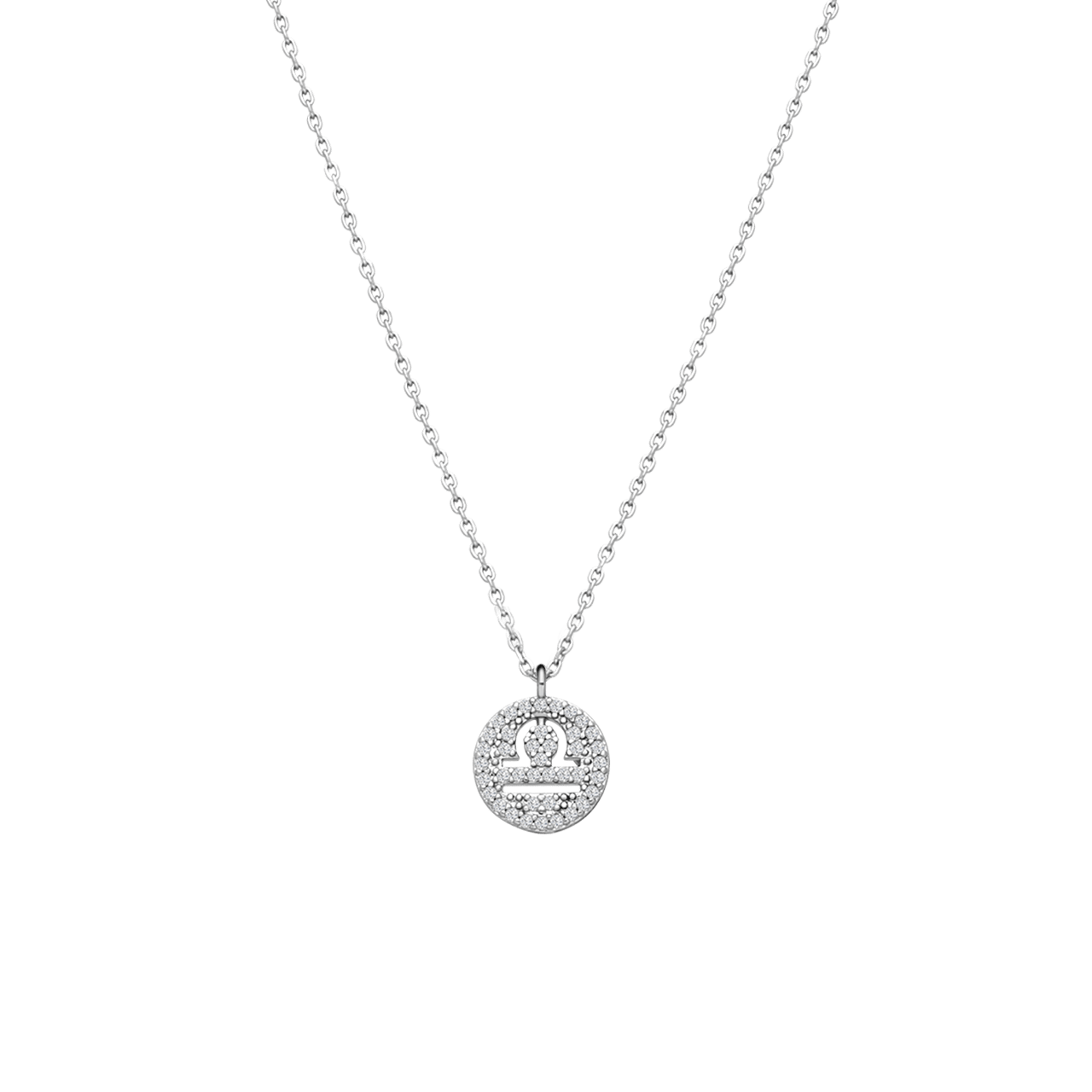 Zilverkleurige bijoux ketting weegschaal