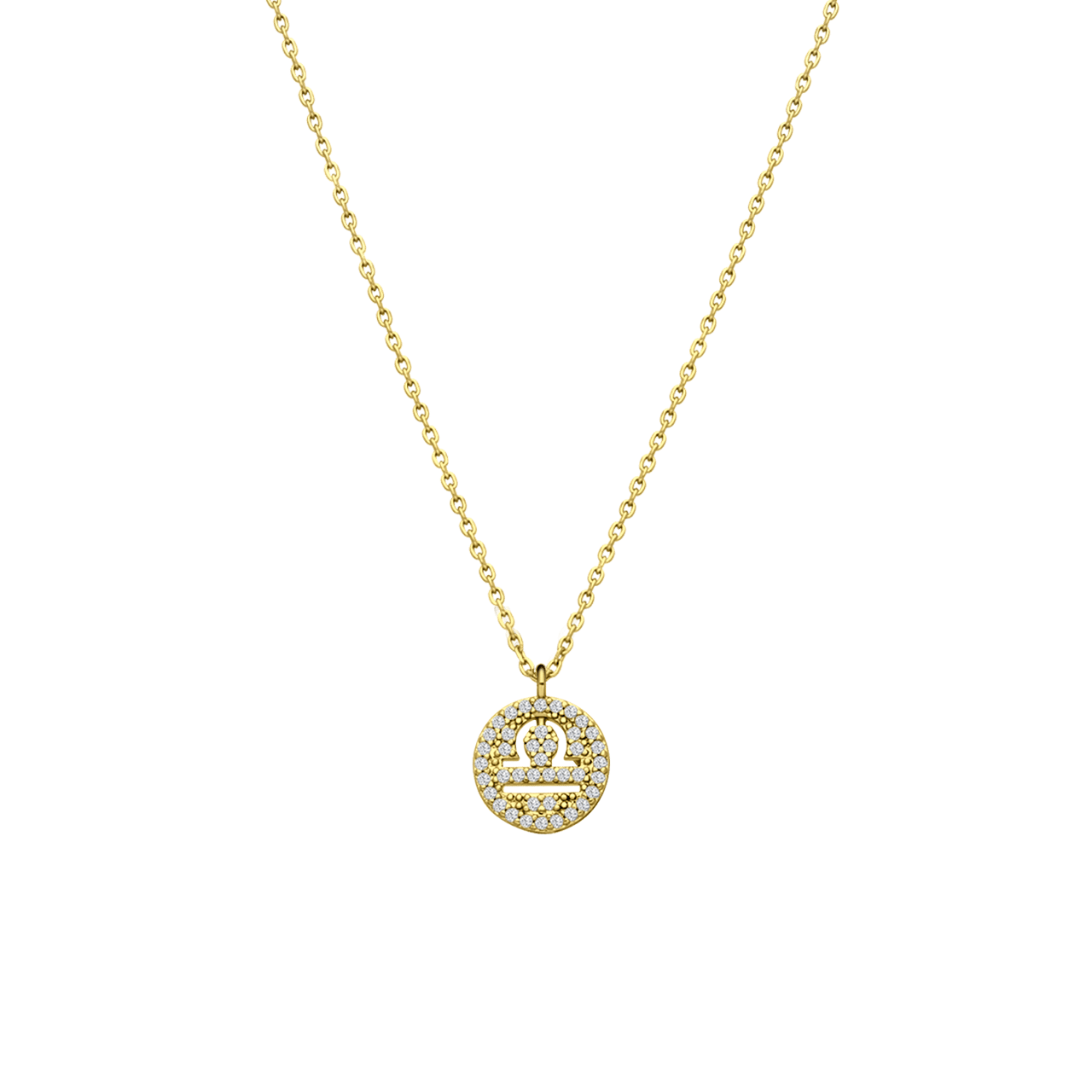 Bijoux goudkleurige ketting met hanger sterrenbeeld Weegschaal voor dames
