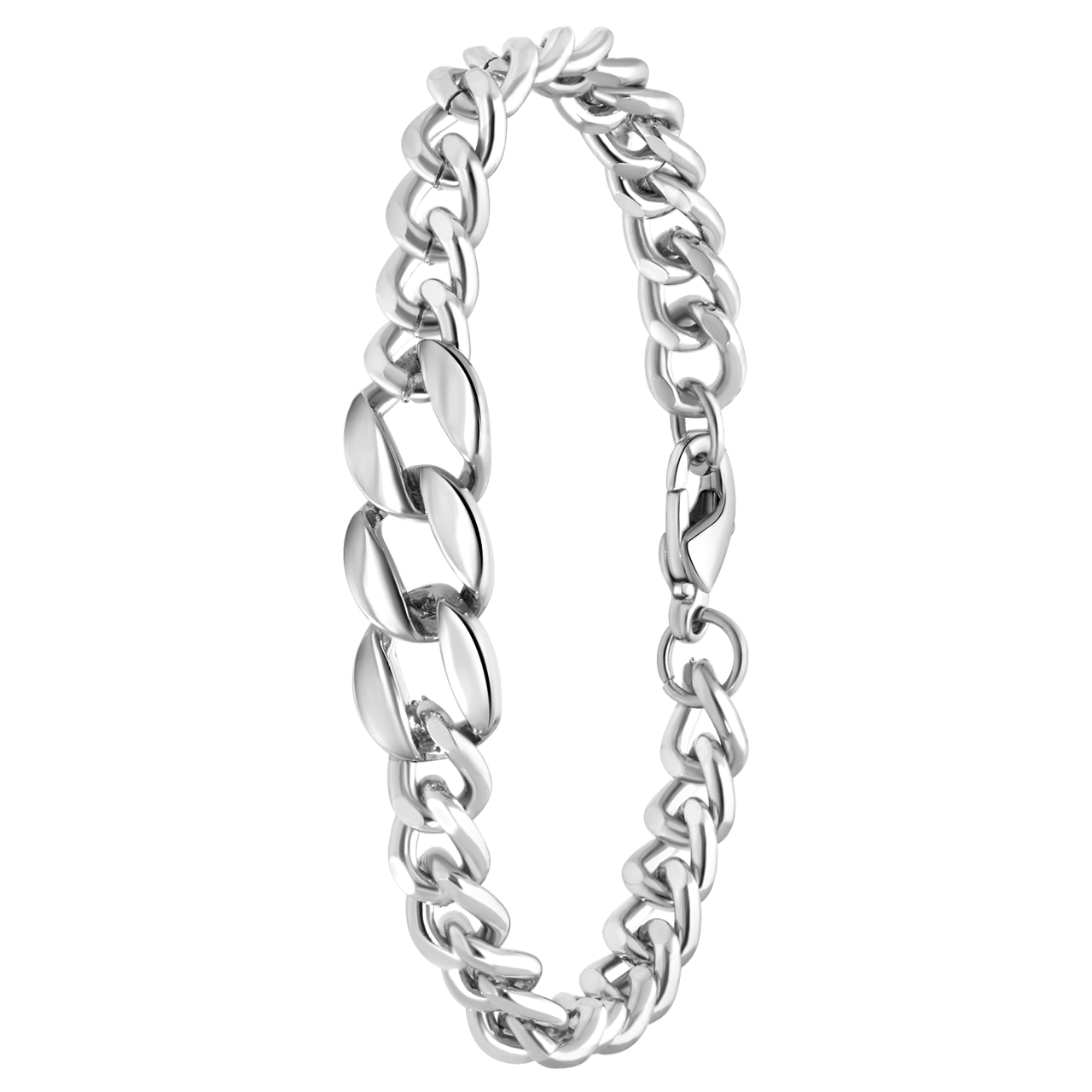 Zilverkleurige bijoux armband gourmetschakel