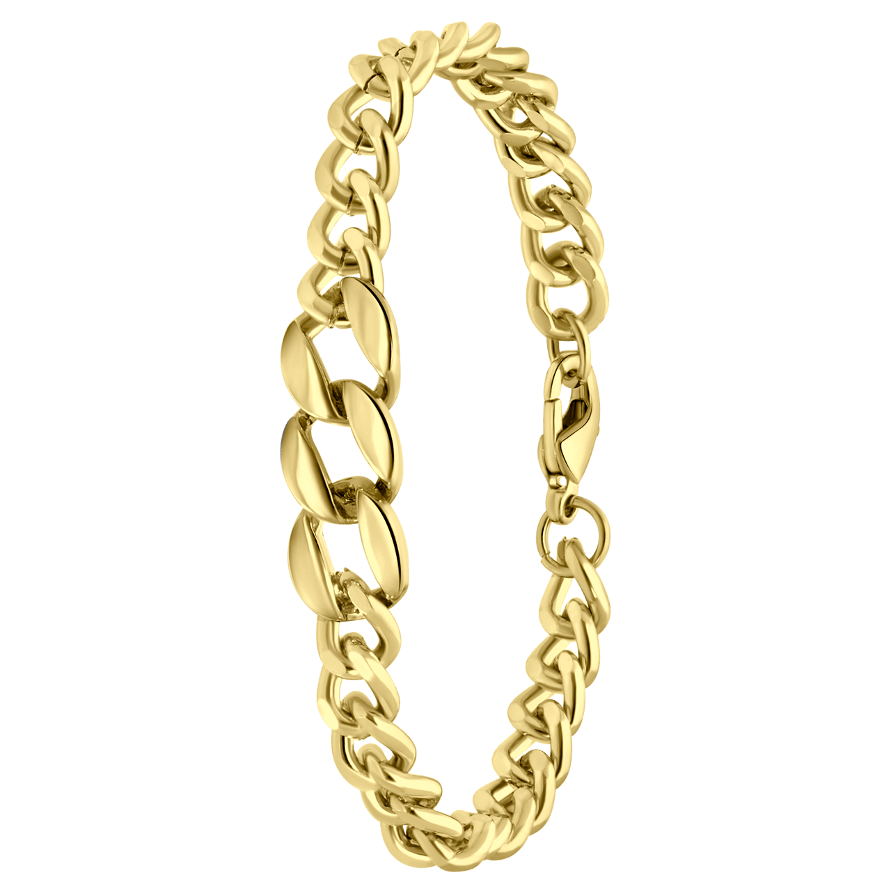 Goudkleurige bijoux armband gourmetschakel