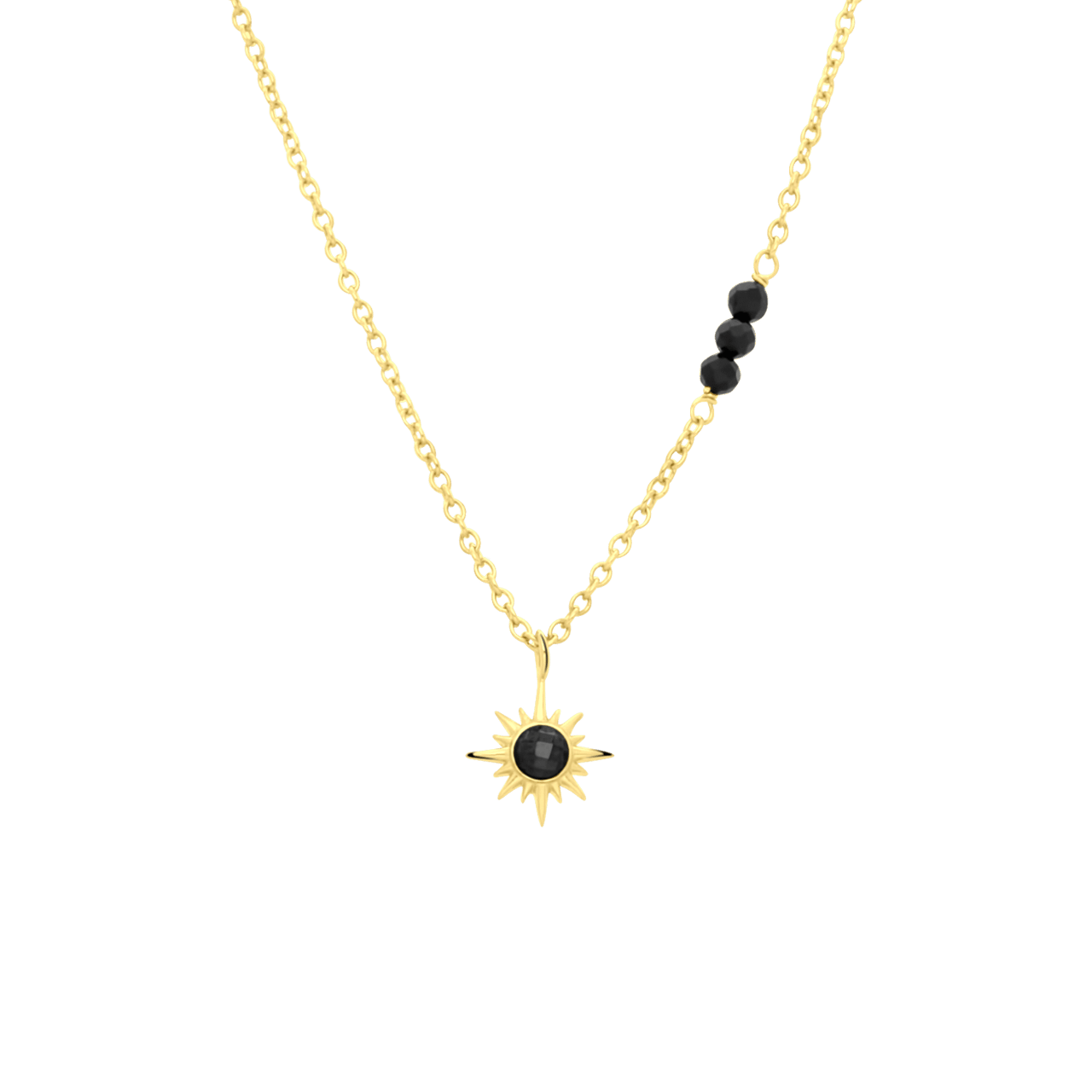 Zilveren goldplated ketting hanger zon zirkonia