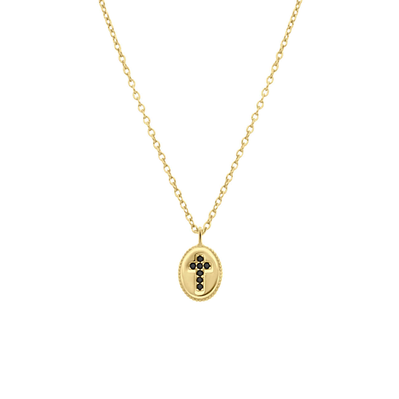 Zilveren goldplated ketting met hanger kruis voor dames