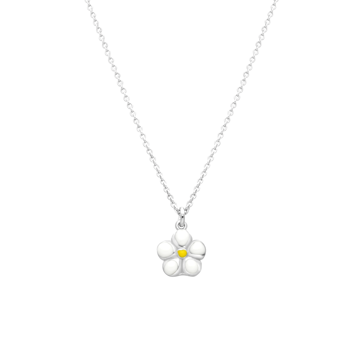 Halskette, 925 Silber, mit Anhänger, Blume, Emaille