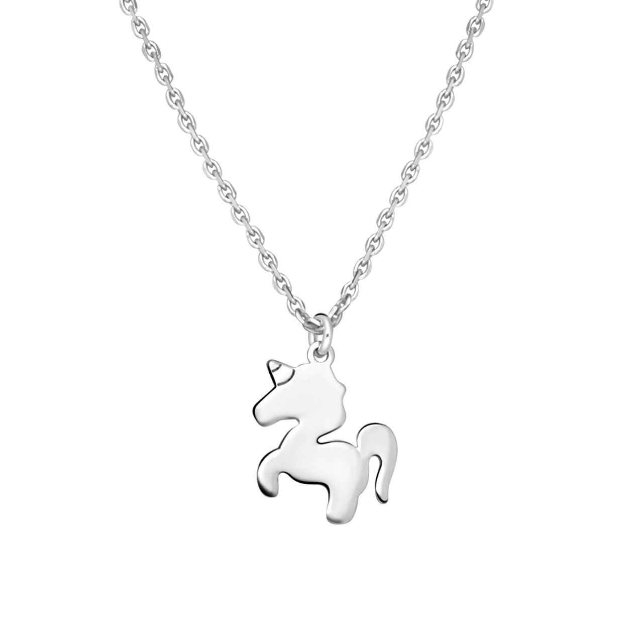 Halskette, 925 Silber, mit Anhänger, Einhorn