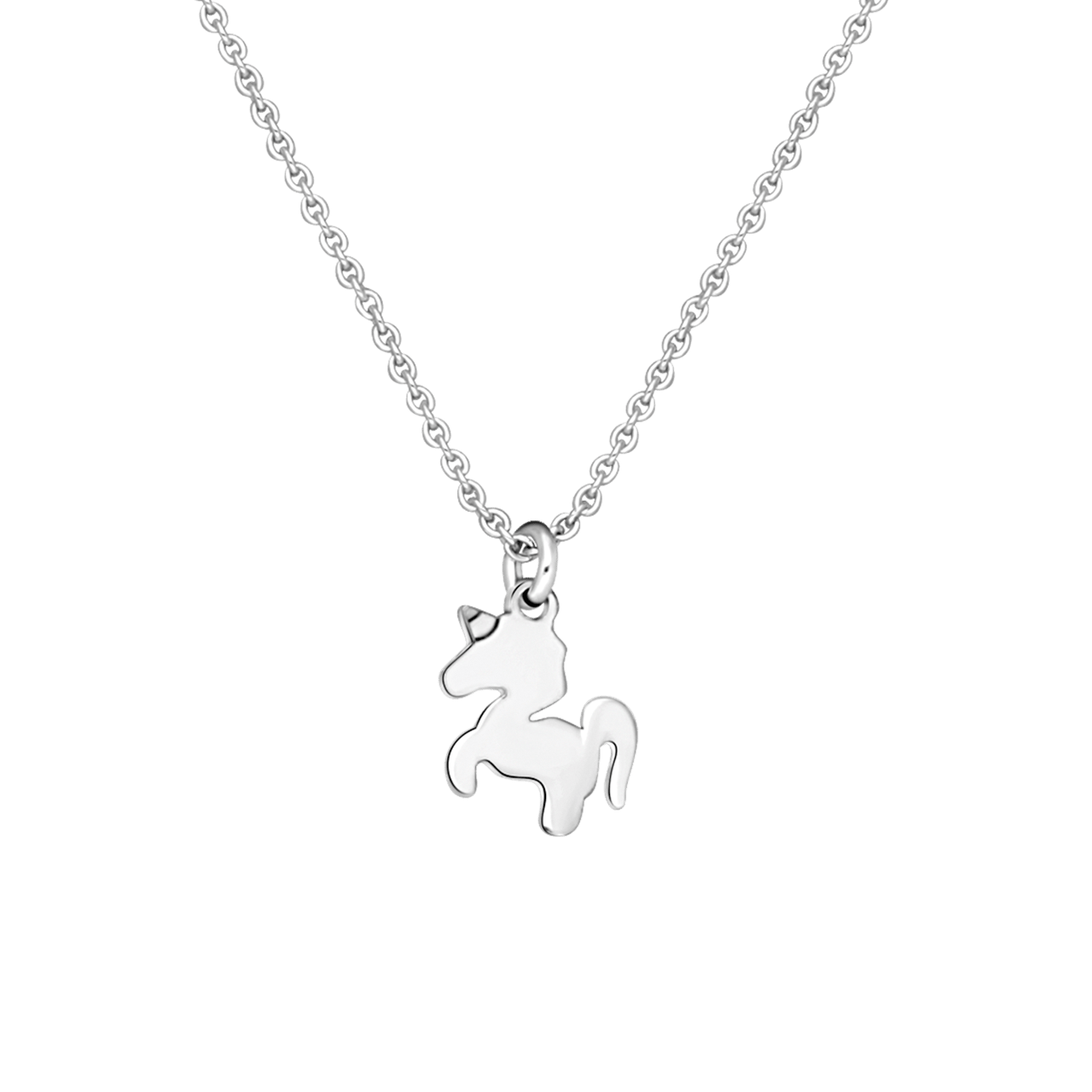 Halskette, 925 Silber, mit Anhänger, Einhorn