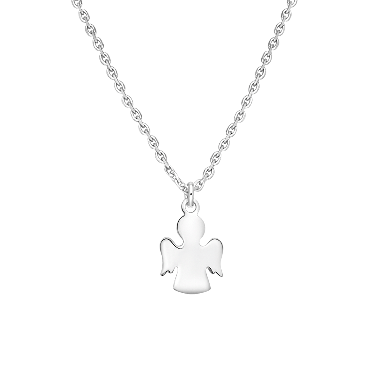 Zilveren ketting met hanger engel