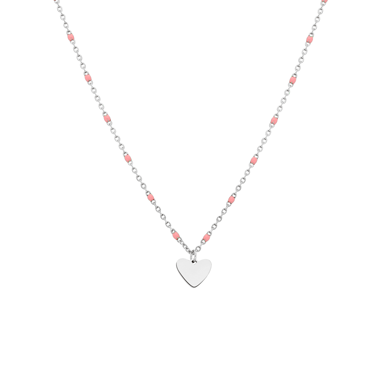 Stalen ketting met hanger hart