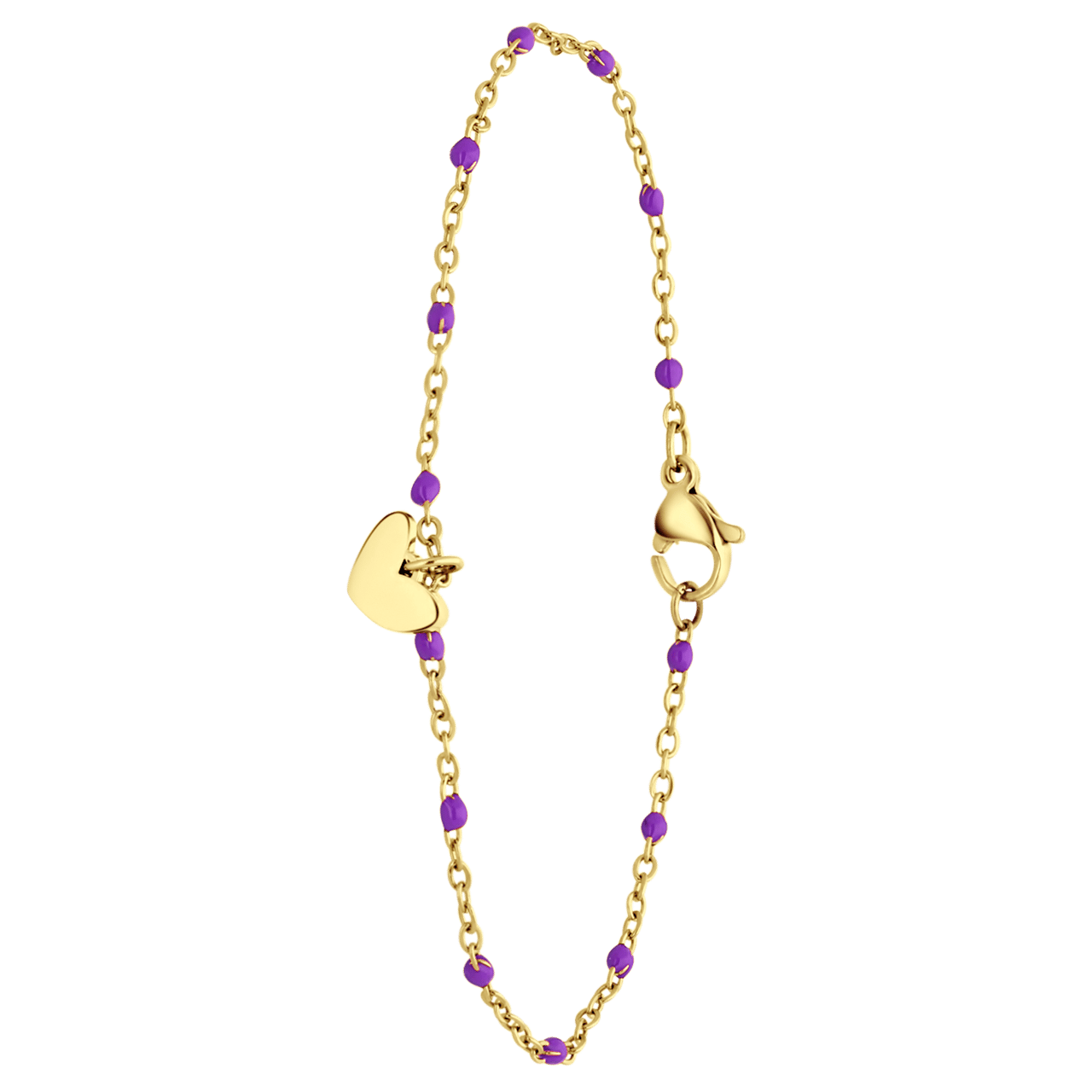 Stalen goldplated armband met hanger hart voor dames