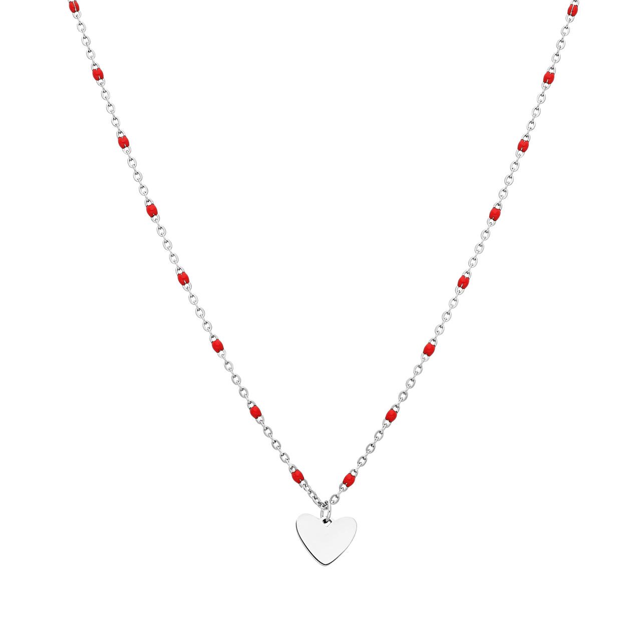 Stainless steel ketting met hanger hart