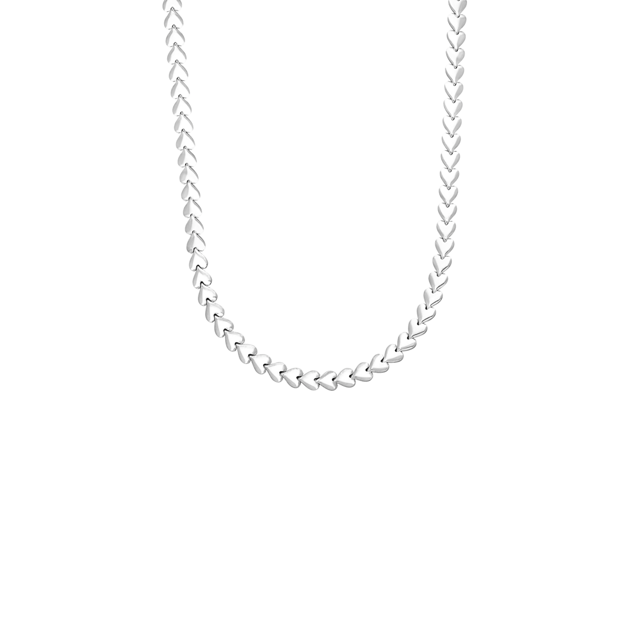 Halskette, 925 Silber, Herz-Kettenglieder