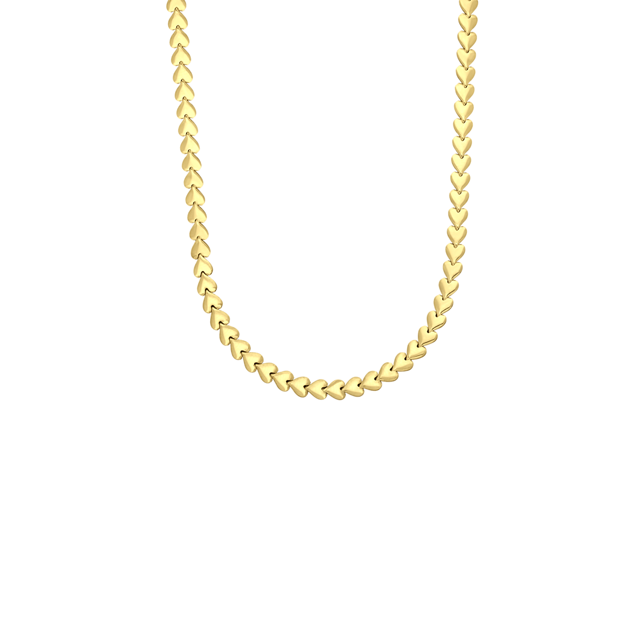 Gerecycleerd zilveren goldplated ketting hart schakel