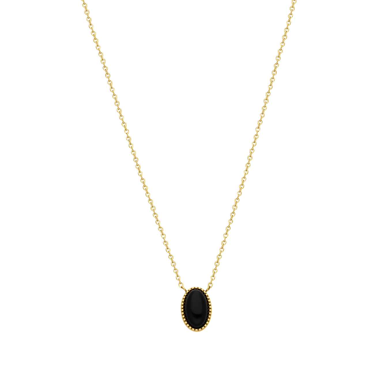 Stainless steel goldplated ketting met hanger met agaat voor dames