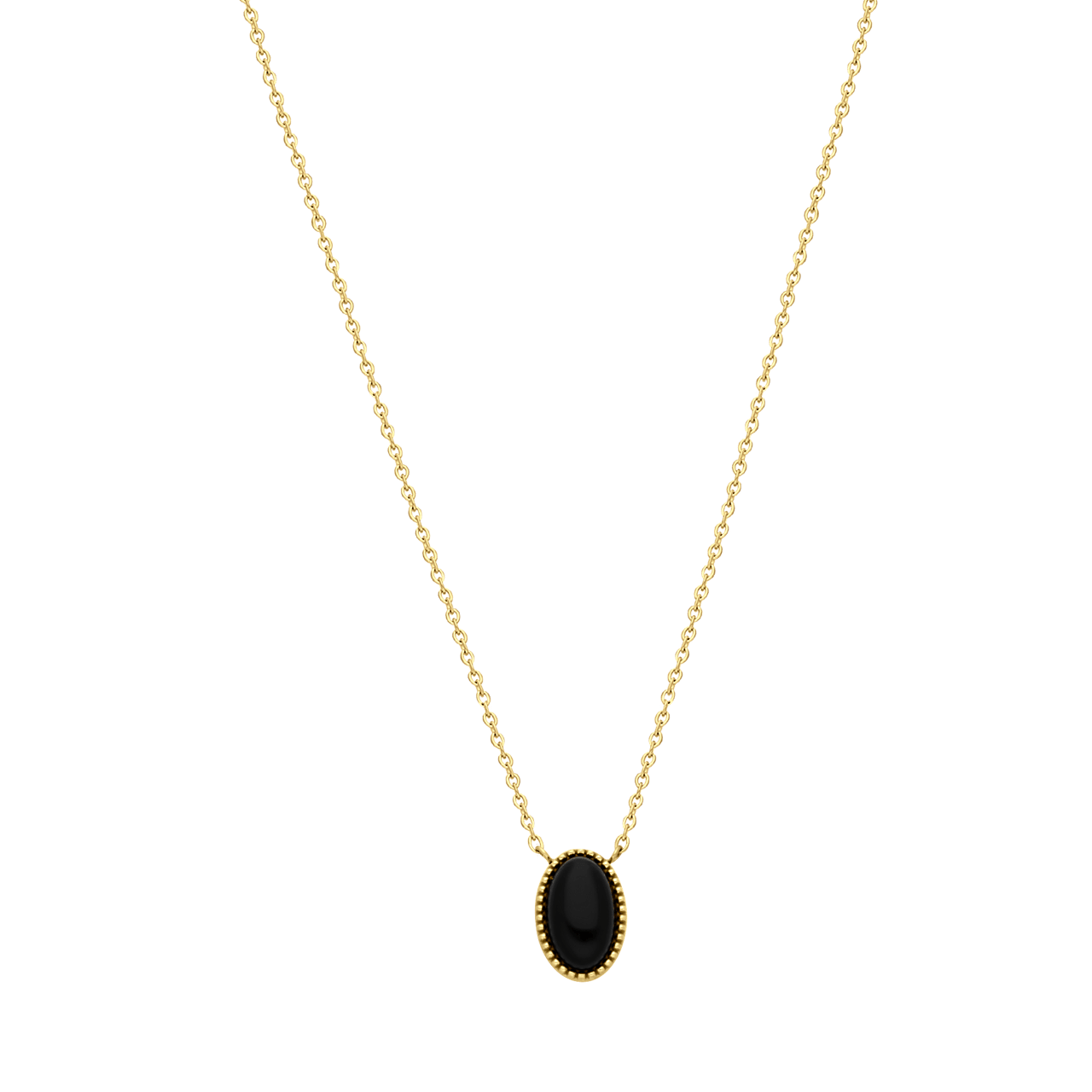 Stalen goldplated ketting met hanger met agaat voor dames