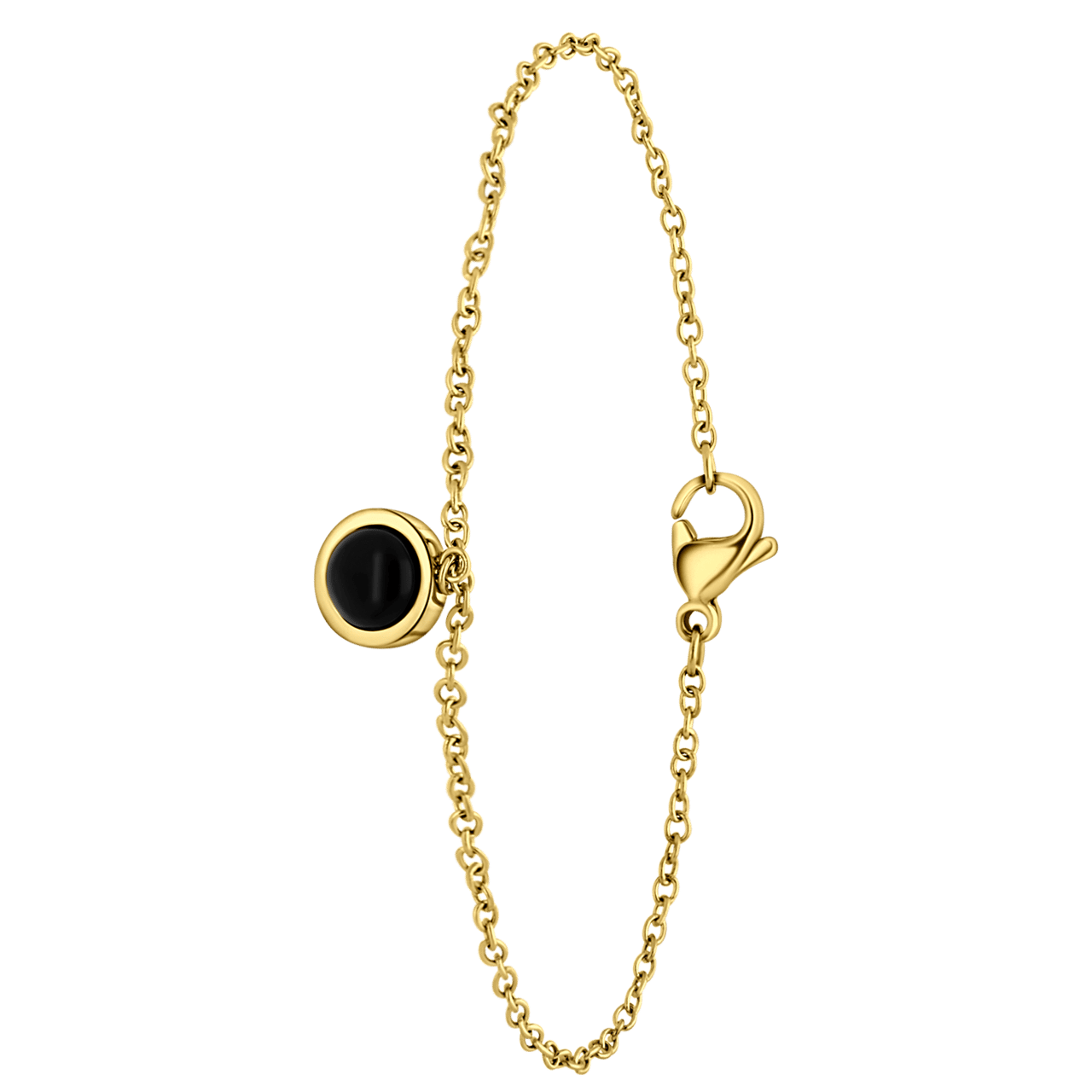 Stalen goldplated fantasiearmband met hanger met agaat voor dames