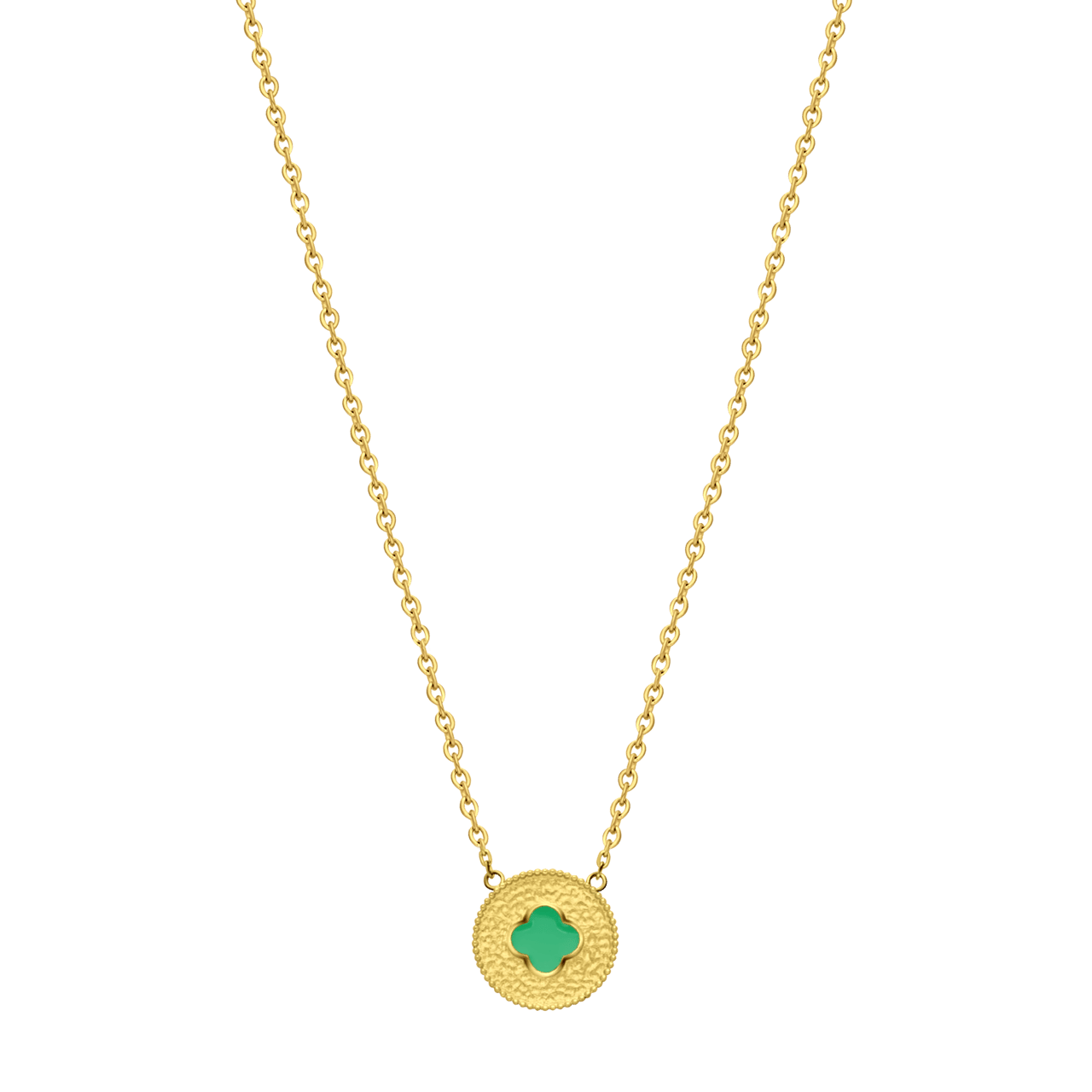 Gerecycleerd stainless steel goldplated ketting met zwarte emaille