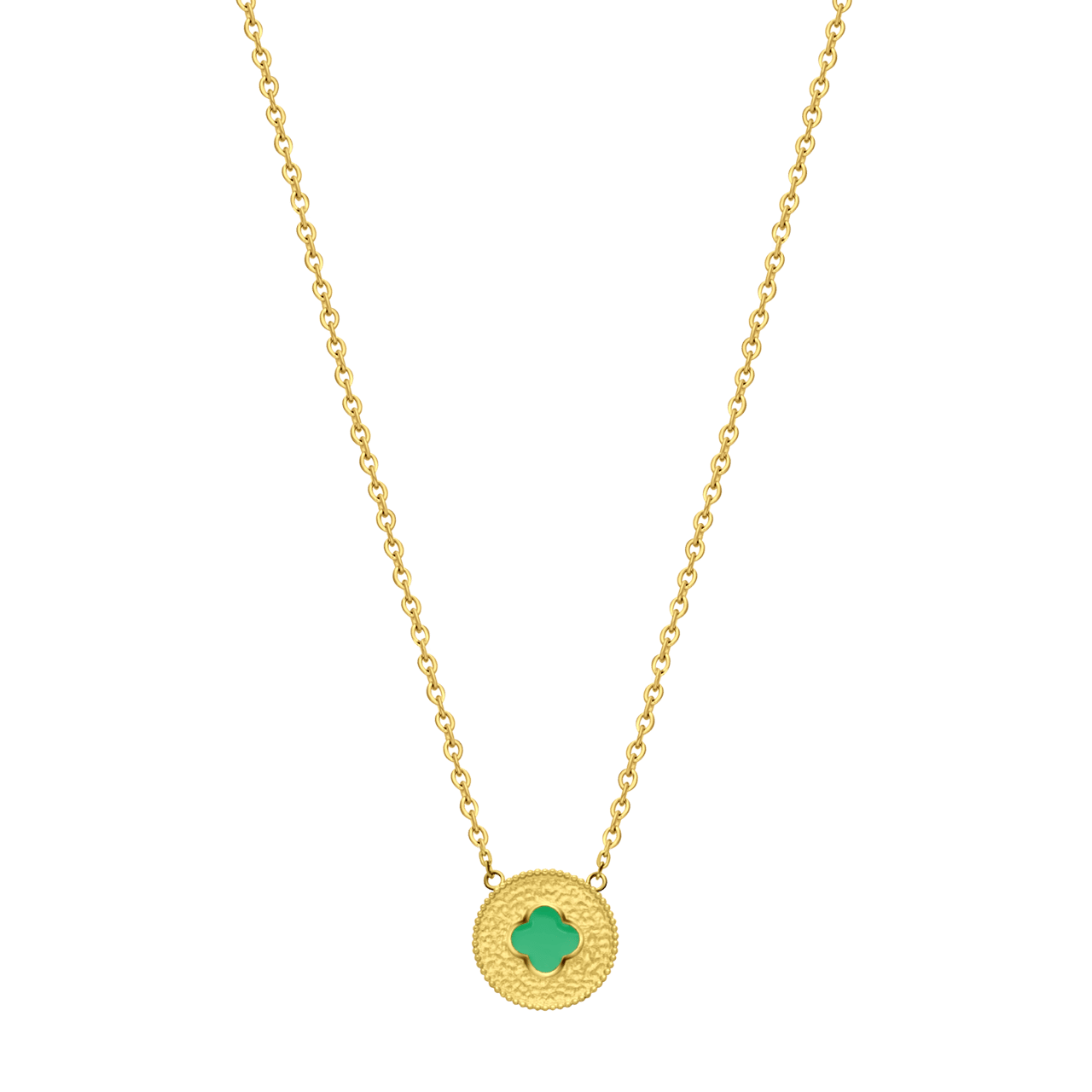 Gerecycleerd stalen goldplated ketting met zwarte emaille
